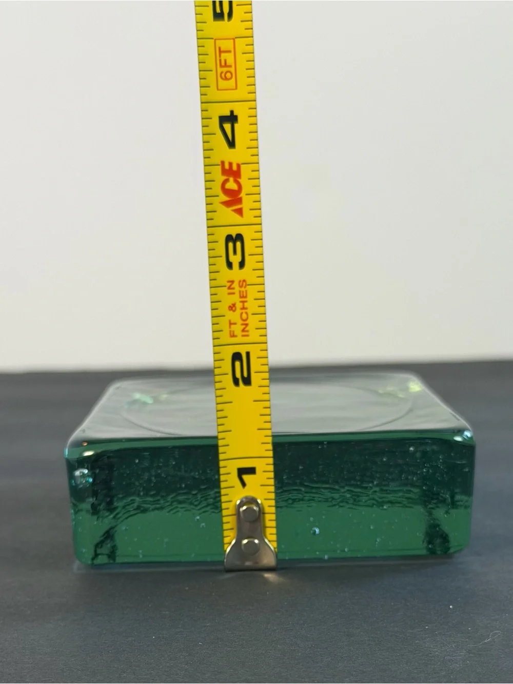 Green Glass Bar Soap Holder, Thick Glass 3.5x5